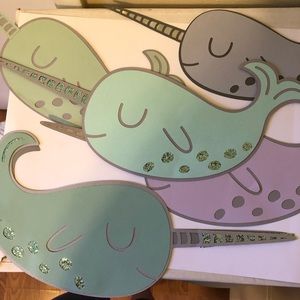 cardstock Narwhale decoration